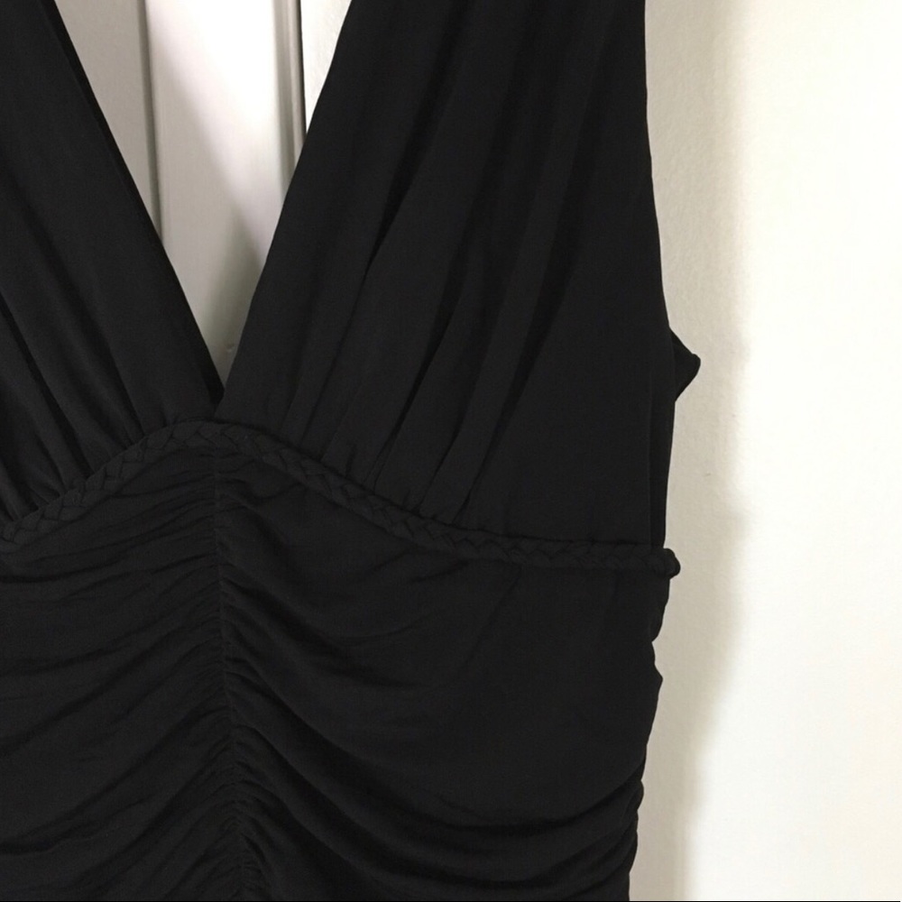 BCBG MaxAzria Black Ruched Dress, Sz S